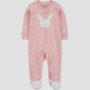 Carter's JOY Baby Girls Pink Bunny Sleep N' Play NWT